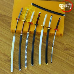 Katana – épée de Cosplay en alliage de 25cm, modèle jouets Anime tueur de démons, Sunwheel Knife, porte clés, Collection ornementale, cadeaux pour enfants 