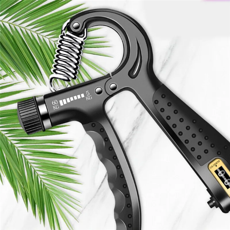 Регулируемая рукоятка усилитель Счетчик Черный палец Тренажерный зал мышцы фитнес-Тренировка Наручные захват тренажер для рук