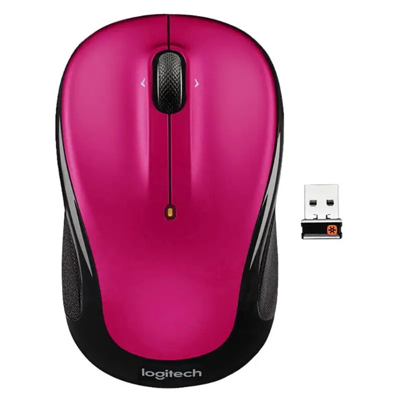 Беспроводная игровая мышь logitech M325 с 3 кнопками, USB 1000 dpi, 2,4 ГГц, оптическая мышь с Четырехсторонним роликом, высокая точность, Прямая поставка - Цвет: Розовый