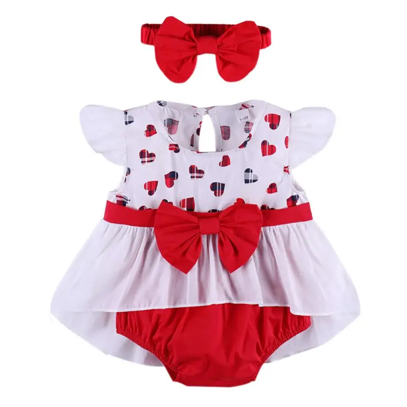 Нашейный бант для девочек, одежда для новорожденных модная футболка с принтом «любовь»+ повязка на голову+ шорты, комплект хлопковой одежды из 3 предметов, комплект для малышей
