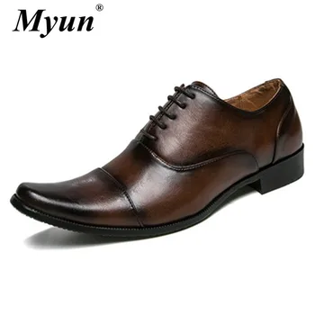 

Mens genuine Leather Formal Business Oxford Shoes Elegant Male Brown Wedding Dress Shoes Pointed Toe Hairstylist Shoes Zapatos