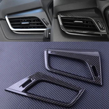 

Carbon Fiber Car Air Conditioning Vent Outlet Cover Trim Frame Black ABS Fit For BMW 2 Series F45 F46 218i 2015 2016 2017