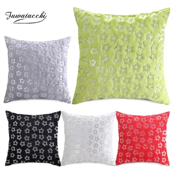 

Fuwatacchi Star Pattern Cushion Covers Gold Foil Velvet Pillow Covers Throw Pillowcase for Home Sofa Decorative Pillows 43*43cm