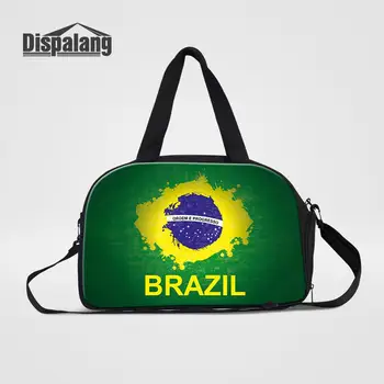 

Brazil National Flag Printing Men Women Travel Bags Portable Duffel Bag Carry-on Bag +Independent Shoe Bit Weekend Overnight Bag