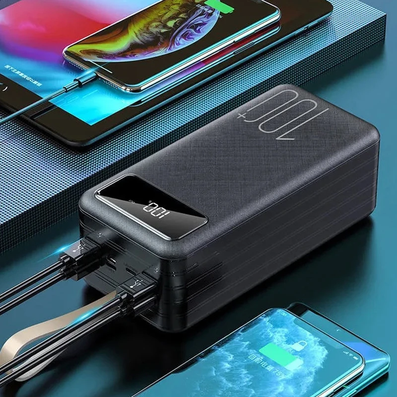 Powerbank 20 000 MAh – Chargeur Externe USB C – 4 Ports – Universelle – Noire – Neuve