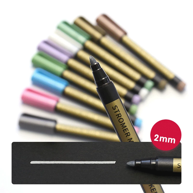 Marqueurs Acryliques. 30 Stylos de Peinture Acrylique Pointe Moyenne (2mm)  Pour Peinture sur Roche, Bois, Tissu, Carte, Papier, Céramique et Verre. 28  Couleurs + Extra Set de Marqueurs Noirs et Blancs 