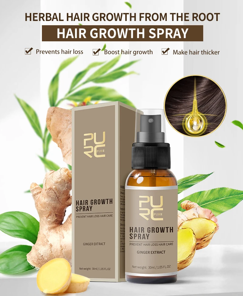 PURC хорошая спрей для роста волос быстро расти Предотвращение волос масло для ухода за волосами
