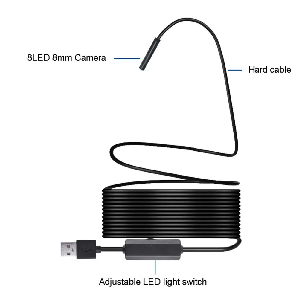 Wifi Endoscope Camera HD 1200P IP68 Waterproof 8MM Endoscope Inspection Camera Wifi Borescope Snake Video Camera For Smartphone