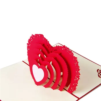 

3D Up Card Heart to Heart Anniversary Valentine Birthday Thank You Christmas Q9QF