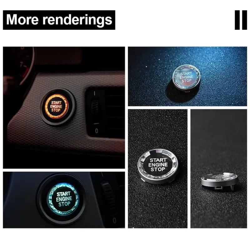 

Rhinestone Car ENGINE START STOP Button Replace Cover for BMW E90 E91 E92 E93 E87 E60 E84 E83 E70 E71 E89
