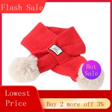 Модная детская однотонная Цветная маркировка, уплотненный теплый ветронепроницаемый шарф с крестиком, вязаный шарф с ворсом для шеи# N6