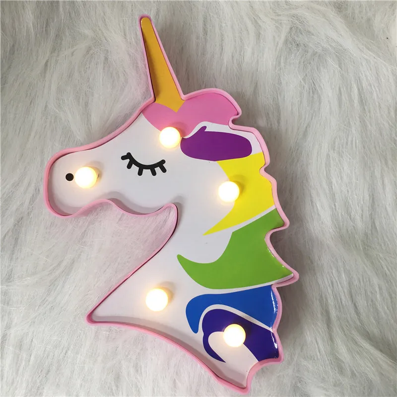 Unicorn Дизайн Альпака Фламинго Единорог лампа 3D ночник милый детский подарок игрушка декоративная лампа для дома Аккумулятор для осветительных приборов мощность Led - Испускаемый цвет: Unicorn