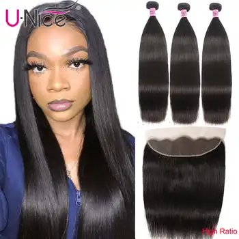 Unice Hair Brazilian Straight Hair Lace Frontal Closure With