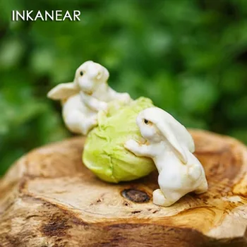 

Cute Rabbits 17 Style Simulation Farm Animal Model Miniature Fairy Garden Decoration Terrarium Bunny Resin Craft DIY Accessories