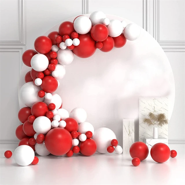 Kit de guirlande de ballons - Rouge, Blanc & Doré - Bobidibou