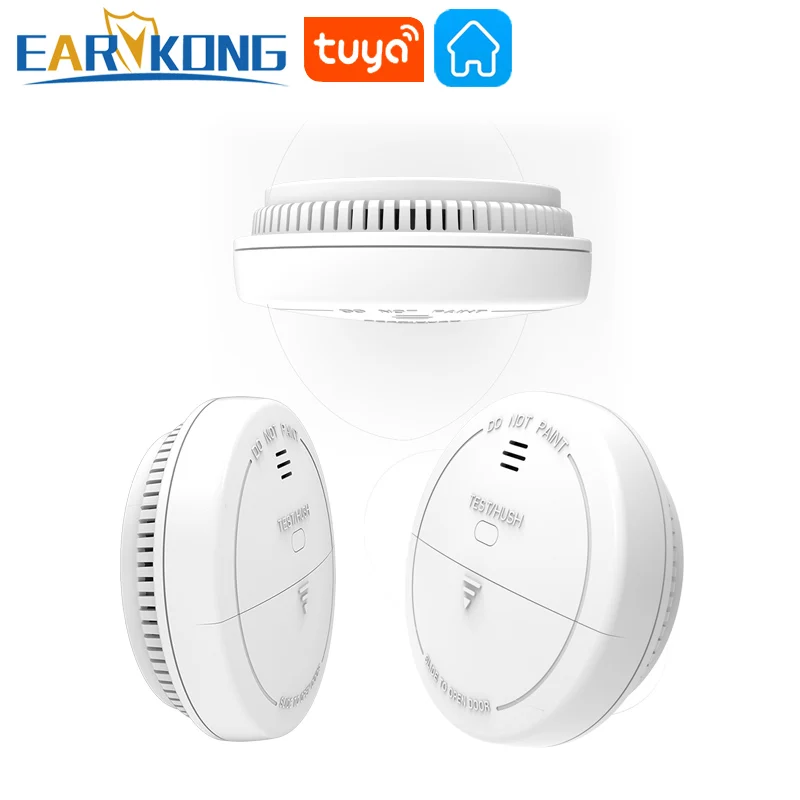 Tuya WiFi Smoke Sensor Fire Protection Top Smoke inlet Detector Smokehouse Combination Fire Alarm Home Security Firefighters smoke alarm