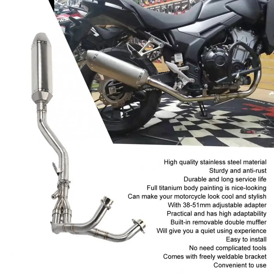 Глушитель выхлопной системы мотоцикла из нержавеющей стали для Honda CBR500 CB500X CB500F аксессуары для мотоциклов