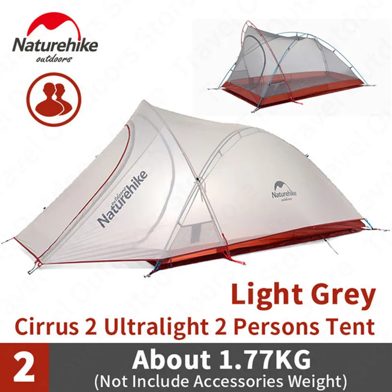 Naturehike Cirrus Fok Camping Tent 2 Persons Outdoor 20d Silicone Nylon