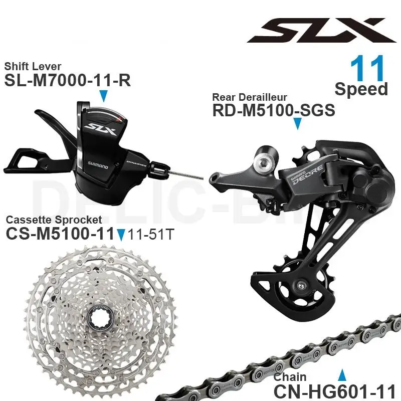 PROD 1005002024187906 Shimano 11v Groupset with SLX M7000 Shifter and
DEORE M5100 Rear Derailleur Cassette Sprocket 11-speed HG601 Chain for
MTB bike