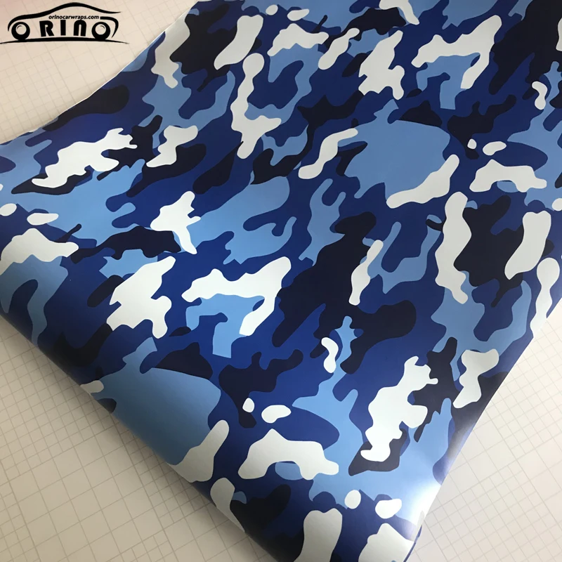 Blue White Camouflage Vinyl Wrap-5