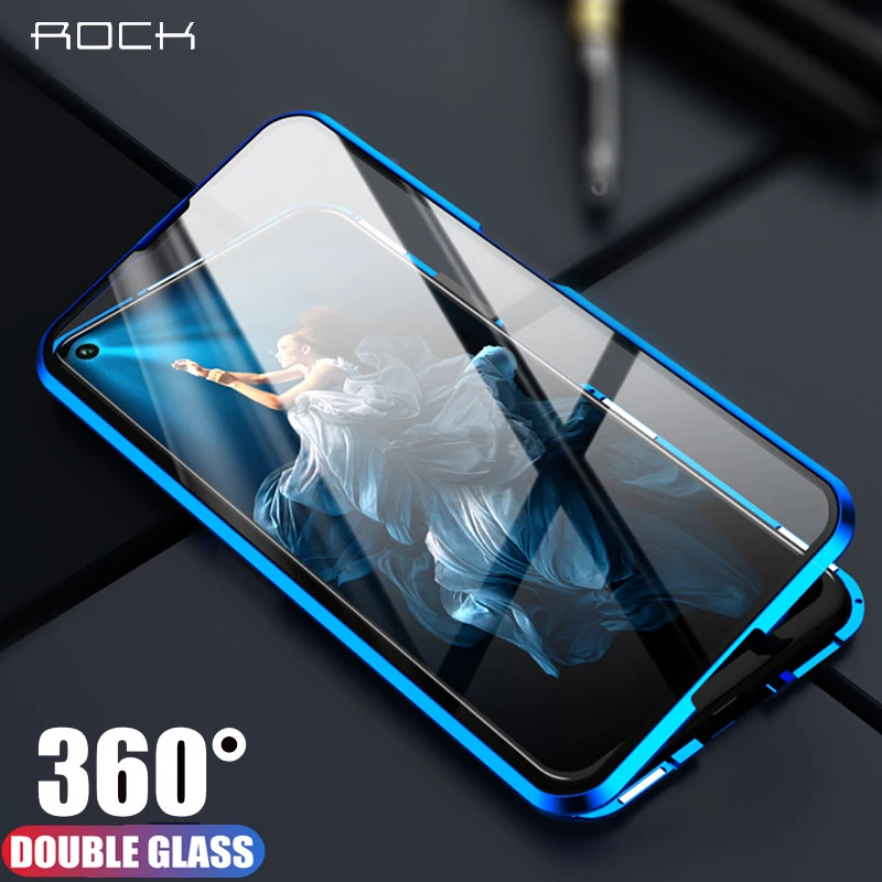 Металлический чехол Rock для huawei Honor View 20 V20 из прозрачного закаленного стекла и