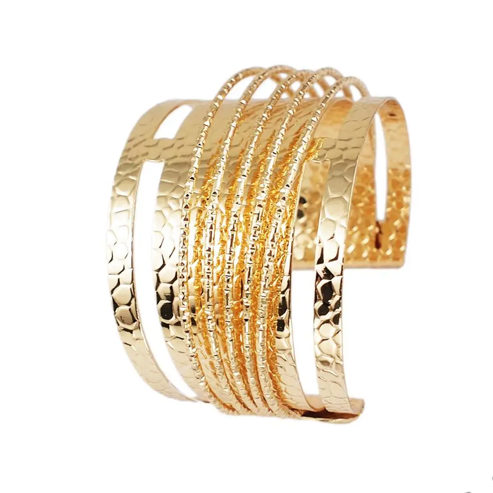 Gold Bracelets MANILAI многослойный железный провод женский Браслет-манжета Модный массивный широкий сплав Браслеты& Браслеты Manchette ювелирные изделия аксессуары - Окраска металла: Gold Bracelets