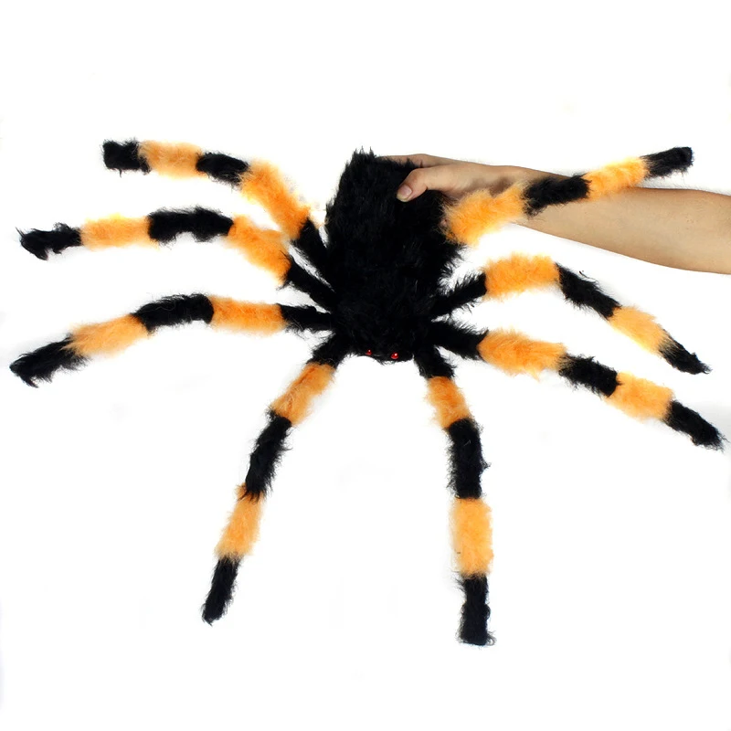 Halloween Decoration 30/50/75cm Large Size Plush Spider Wire Plush pider Funny Toy Party Bar KTV April Fool's Day Decor