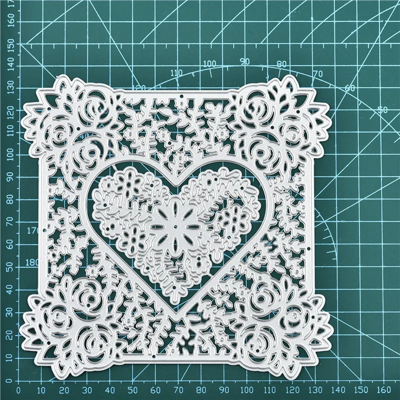

Eastshape Flower Frame Metal Cutting Dies Square Background Stencil for DIY Scrapbooking Paper/photo Cards Embossing Dies