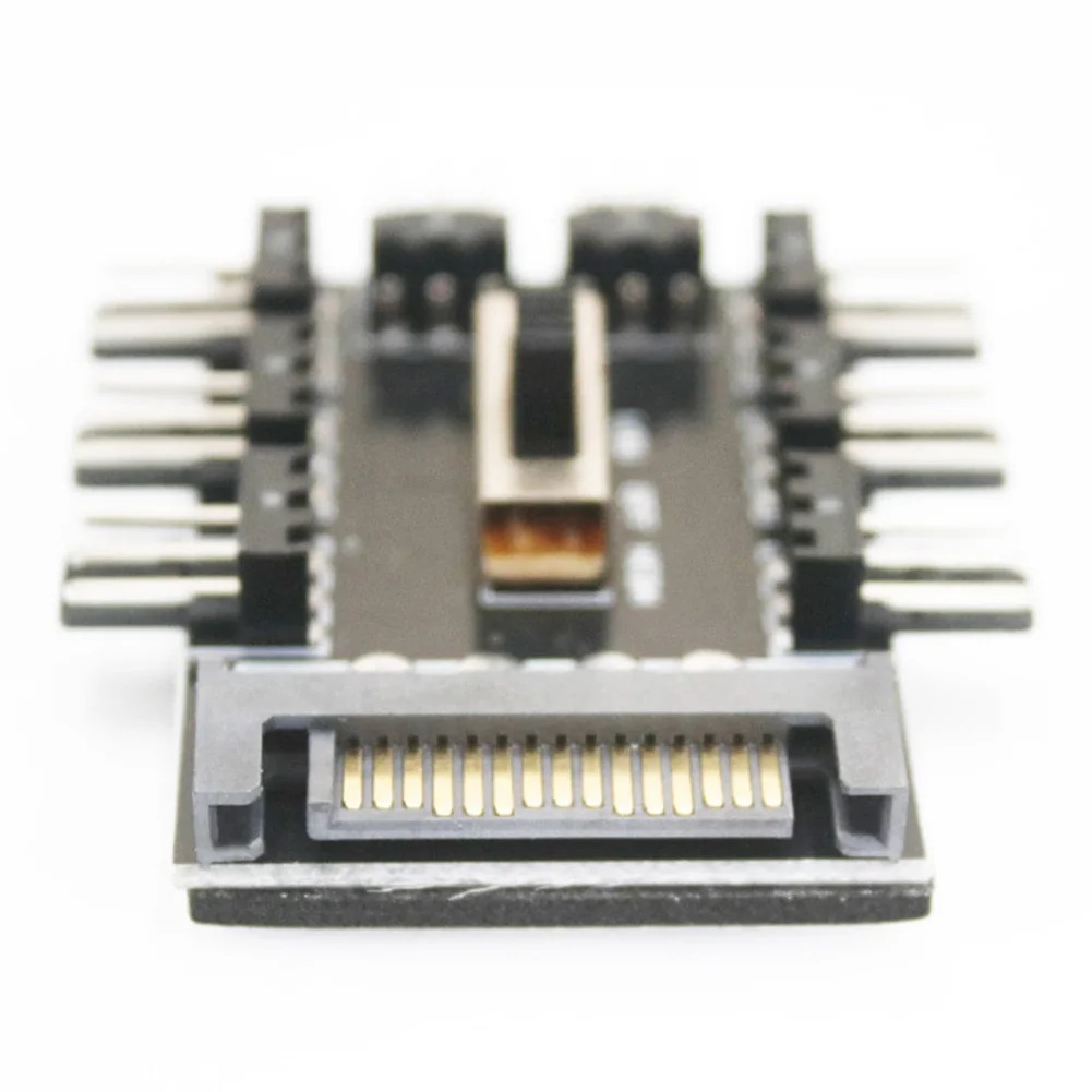 Splitter Cooling Fan Hub Practical Multi-functional Durable PC Mining SATA 1 to 8 3Pin 12V Power Socket PCB Adapter