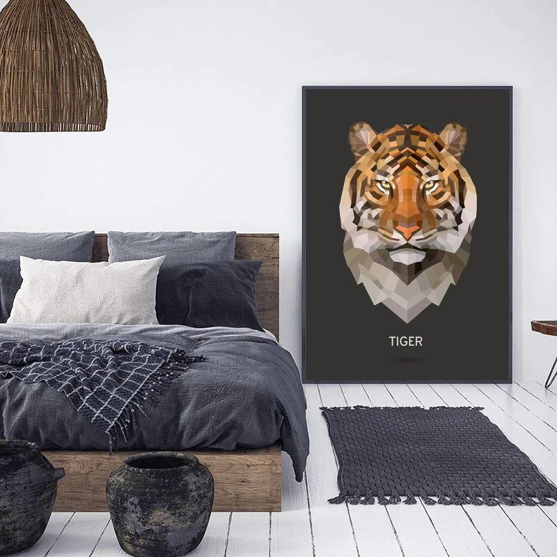 Geometric-Tiger-Posters-and-Prints-Wall-Art-Polar-Bear-Zebra-Baboon-Buffalo-Canvas-Painting-Wall-Picture (2)