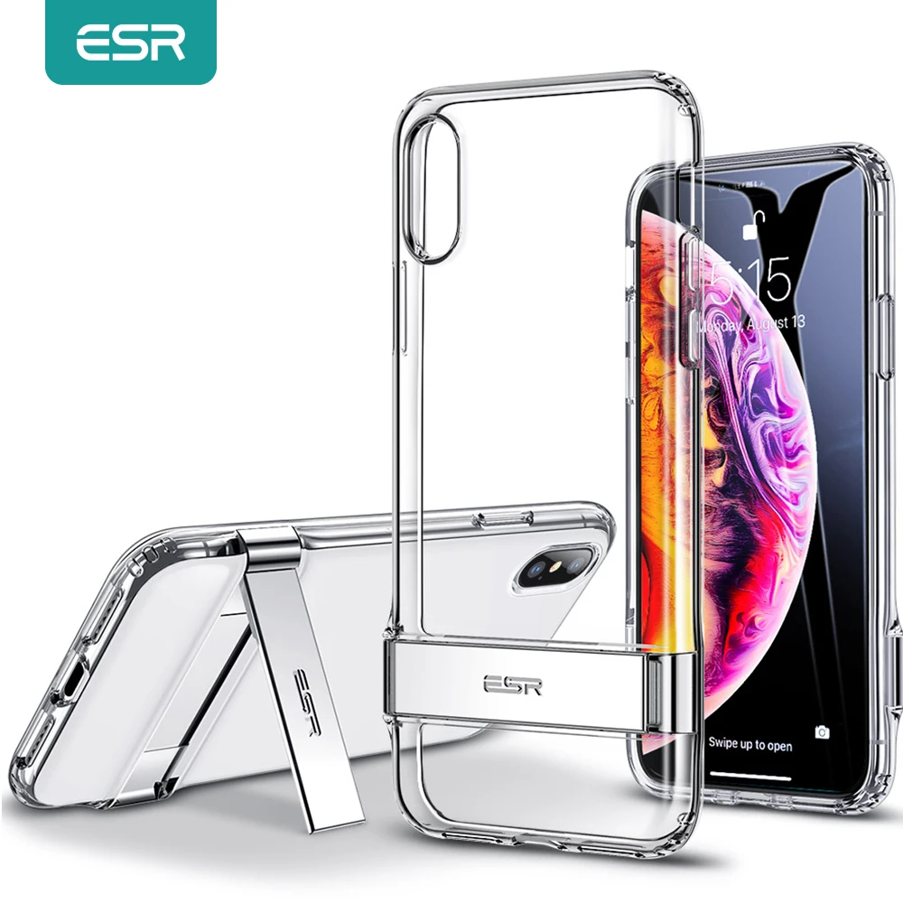 iphone 13 mini case cheap ESR Case for iPhone X XR XS Max 11 11Pro Max SE 2020 8 7 Plus Metal Kickstand Stand Case Soft TPU Transparent Cover for iPhone iphone 13 mini flip case