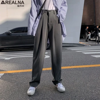 

Women Suit Pants Spring Office Lady Long Trousers 2020 New Summer woman pants Solid plus size Loose lady high waist pants women