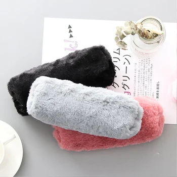 

Cute Solid Color Plush Pencil Case For Girls Pencil Bag Stationery Pencilcase Kawaii School Supplies