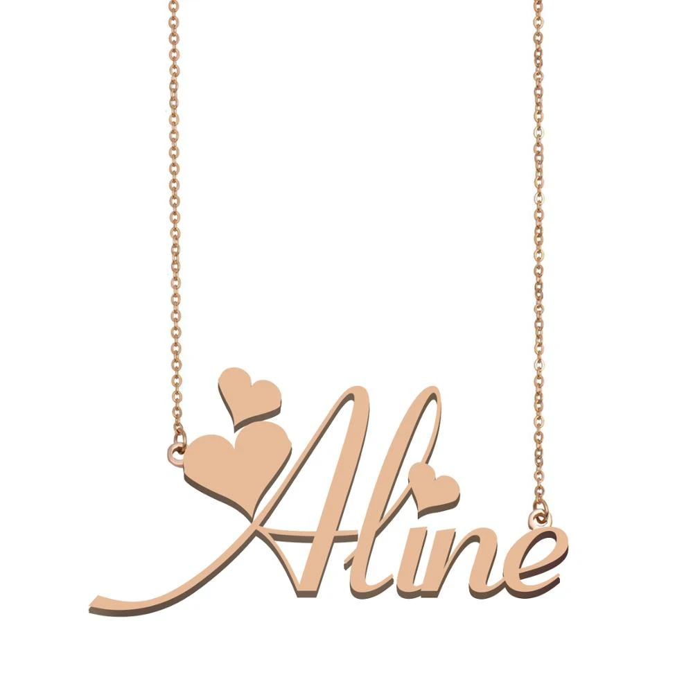 Aline Nom Collier Nom Personnalise Collier Pour Femmes Filles Meilleurs Amis Anniversaire Mariage Noel Mere Jours Cadeau Aliexpress