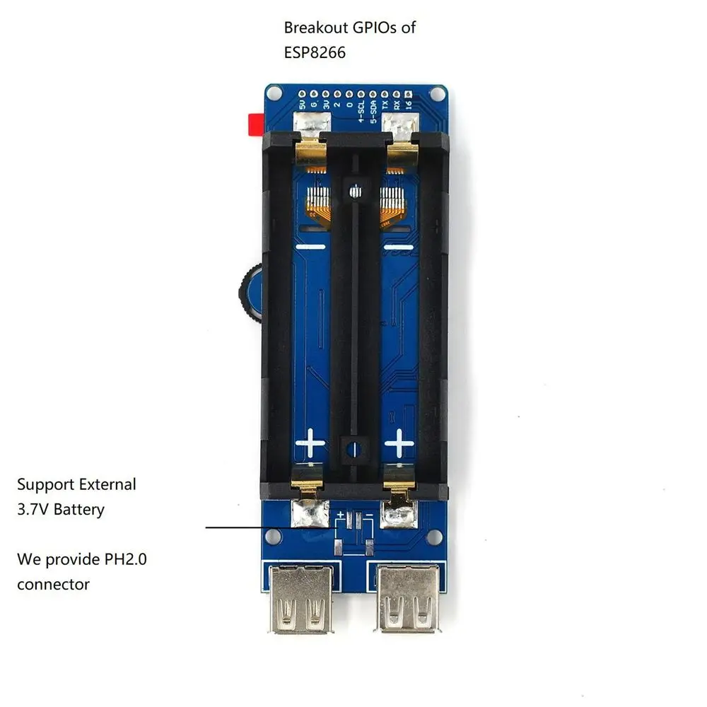 DSTIKE WiFi Deauther Mon ster V4 ESP8266 макетная плата обратная защита с антенной и корпусом 18650 power Bank 5V 2A