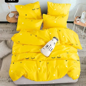 

Printed Solid bedding sets Home Bedding Set 4-7pcs High Quality Lovely Pattern with Star tree flower