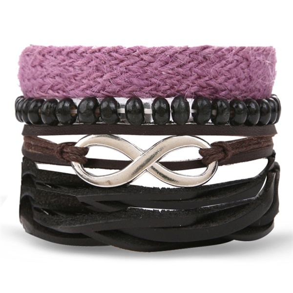 Vintage Flower Bracelets & Bangle Boho Multiple Layers Leather Bracelet 2019 For Women Man Wrap Female Punk Jewelry Gifts