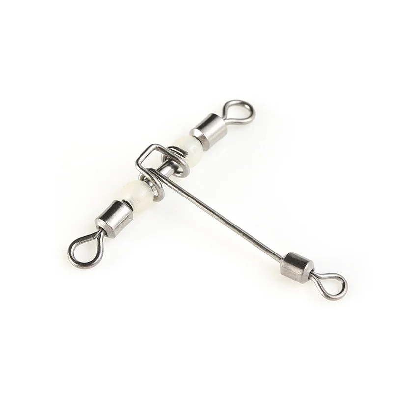 

5pcs T-shape Luminous Fishing Connector Rolling Pearl Connection 3 Heads Cross-line Fishing Accessories