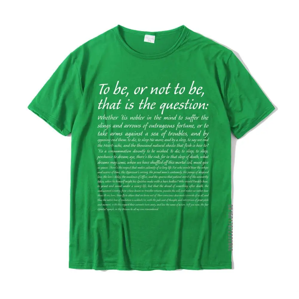 Print Round Collar T Shirts Summer Tops Shirts Short Sleeve 2021 New Fashion 100% Cotton Customized T Shirt Summer Men To Be Or Not To Be Speech T-shirt Hamlet's Soliloquy Quote__MZ21322 green