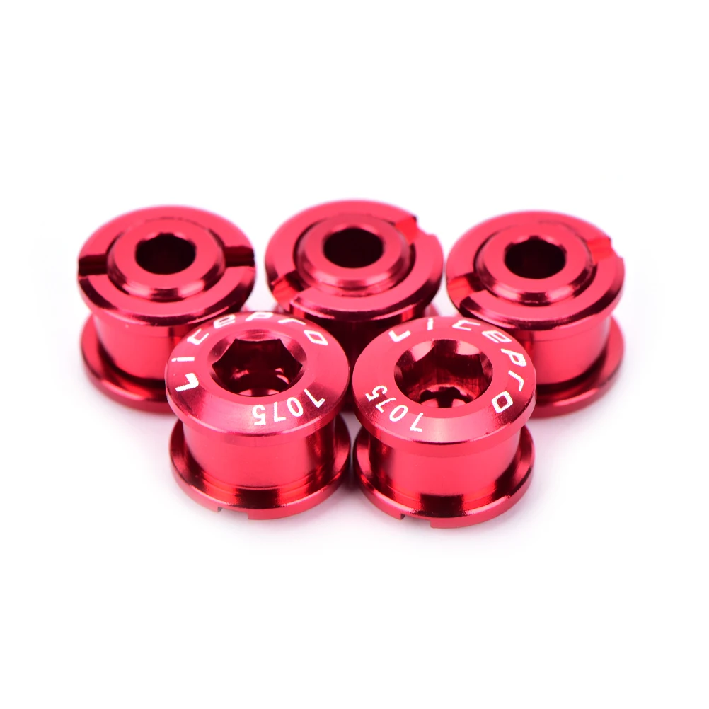 5 шт., винты для велосипедных цепей, сплав, CNCChainring, болт для колес, шоссейные MTB велосипедные винты для дисков, шатун со звездами для велосипеда, запчасти - Цвет: Красный