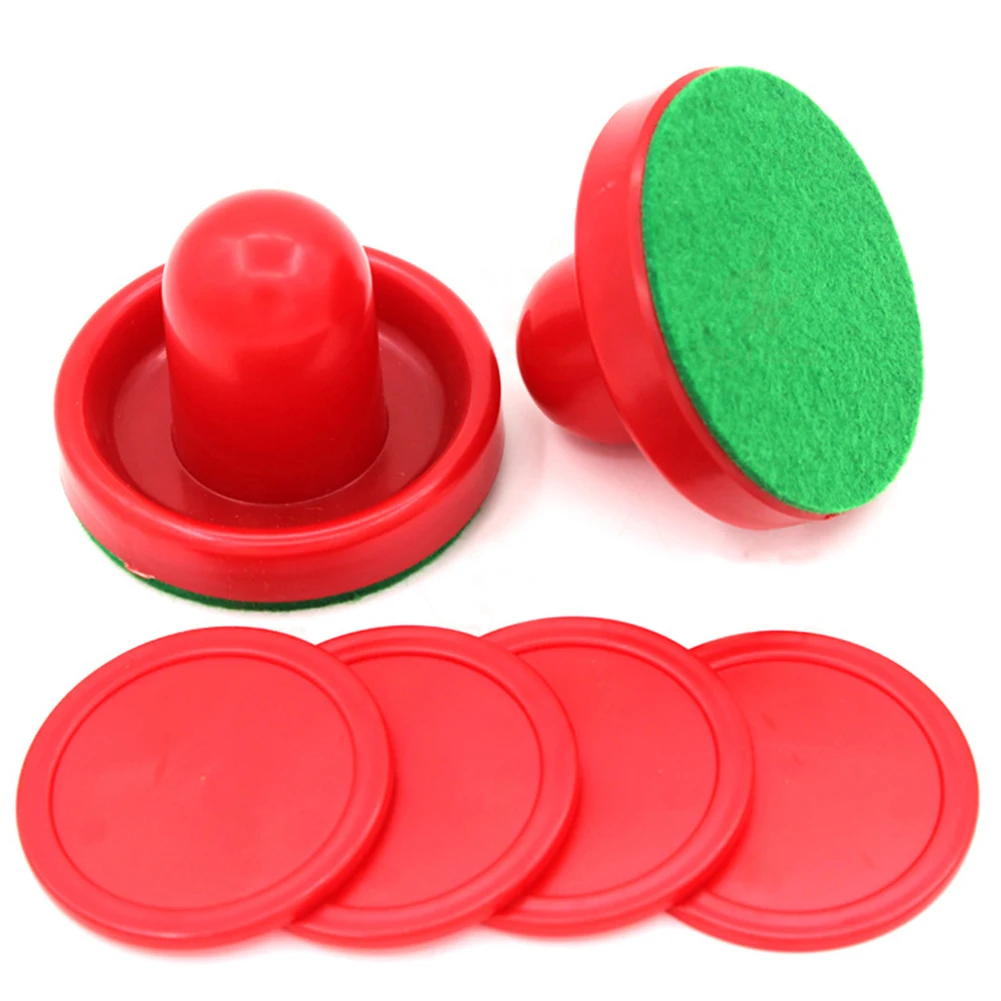 Шайба фетровые вечерние развлекательные игрушки красный молоток мини настольная игра воздушный клюшка-толкатель для хоккея дети дома пластиковые аксессуары Замена - Цвет: Красный