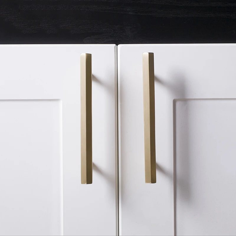 Nordic Brass Six-side Long Handles Drawer Pulls Wardrobe Cabinet Knobs and Solid Golden Small handles | Обустройство дома