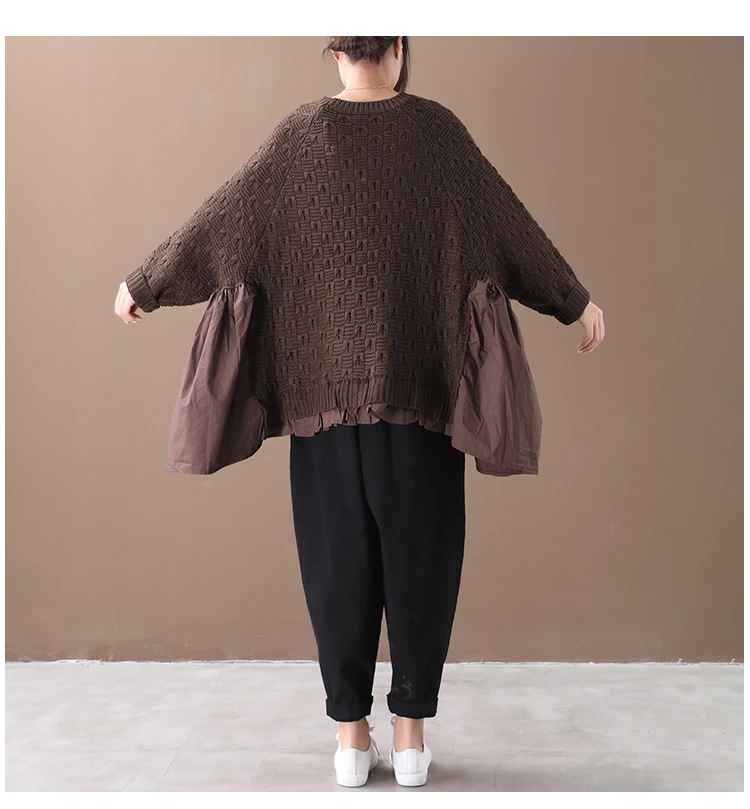 Женский осенне-зимний свободный свитер в Корейском стиле с рукавами «летучая мышь», большие размеры