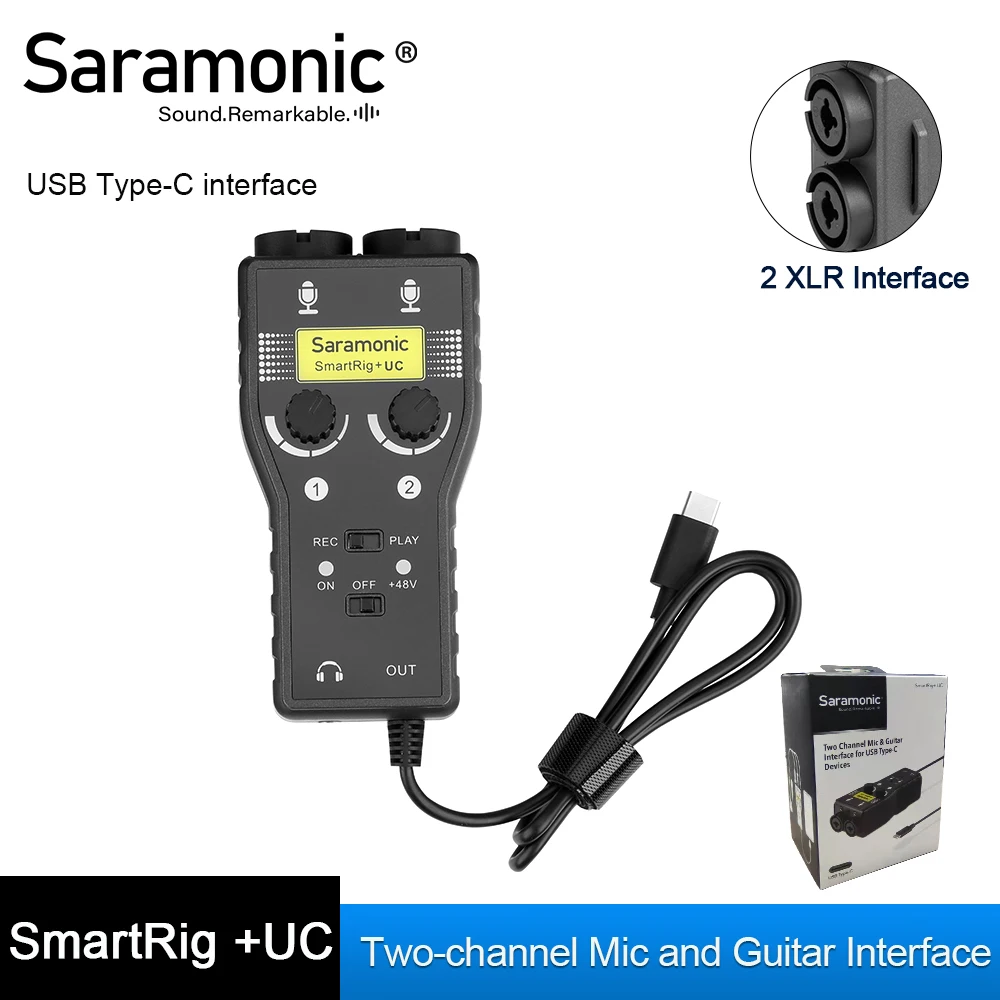 Предусилитель микрофона Saramonic SmartRig XLR аудио адаптер миксер предусилитель и