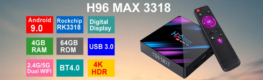 H96 мини H8 Android 9,0 Смарт ТВ приставка Rockchip RK3229A 2 Гб ОЗУ 16 Гб ПЗУ 2,4G/5G двойной wifi BT4.0 HDR H.265 3D 4K медиаплеер