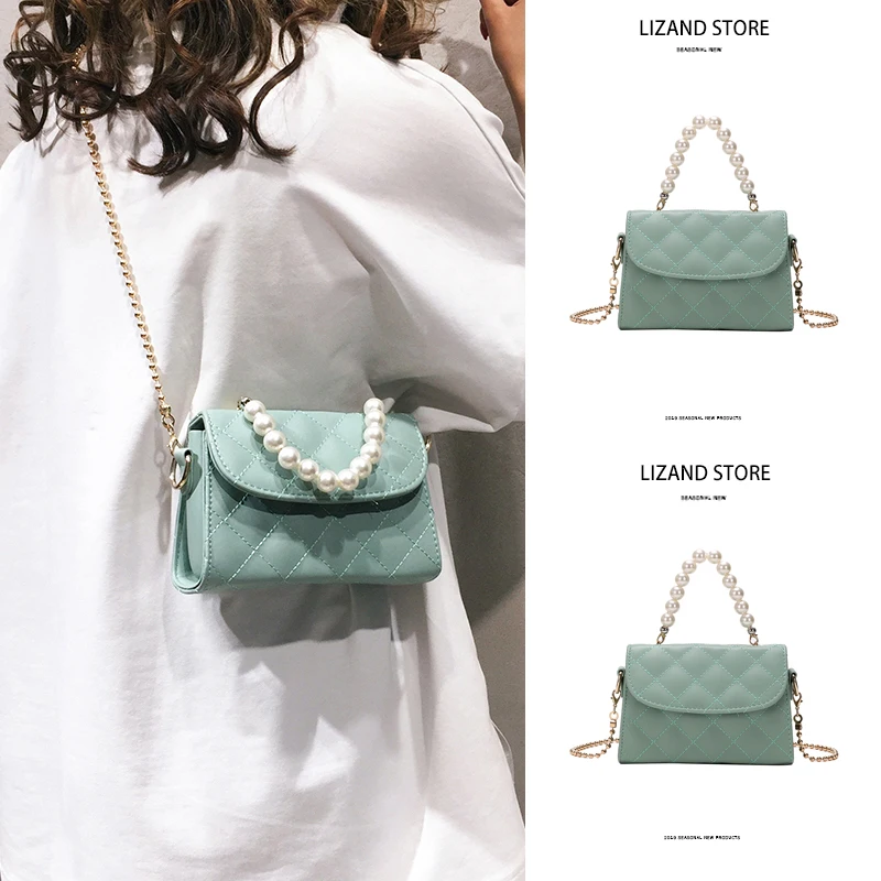 

Fashion new handbags High quality PU leather Women bag Small incense wind chain Lozenge Shoulder bag Lock cross body gg bags