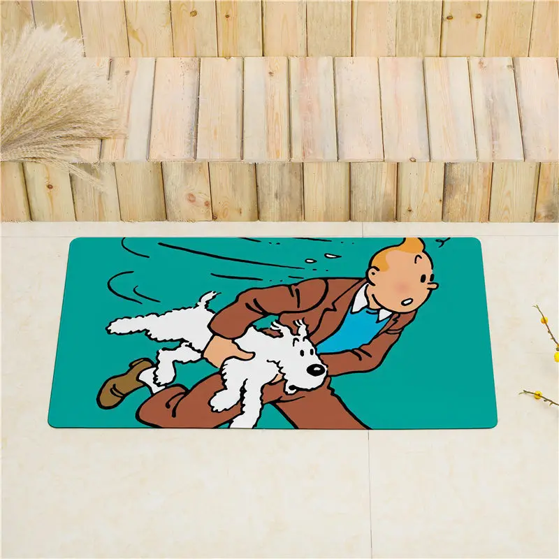 Tintin Adventure входная дверь коврик кухонный Коврик для пола Придверный коврик для улицы нескользящий ПВХ мягкая кожа входной ковер кухонный ковер - Цвет: 18