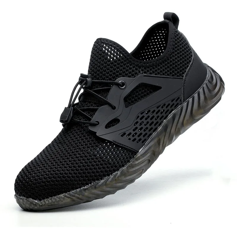825black Jackshibo/защитная обувь; мужские ботинки; сезон осень; дышащая Рабочая обувь со стальным носком; неубиваемые безопасные рабочие ботинки; кроссовки - Цвет: 825black