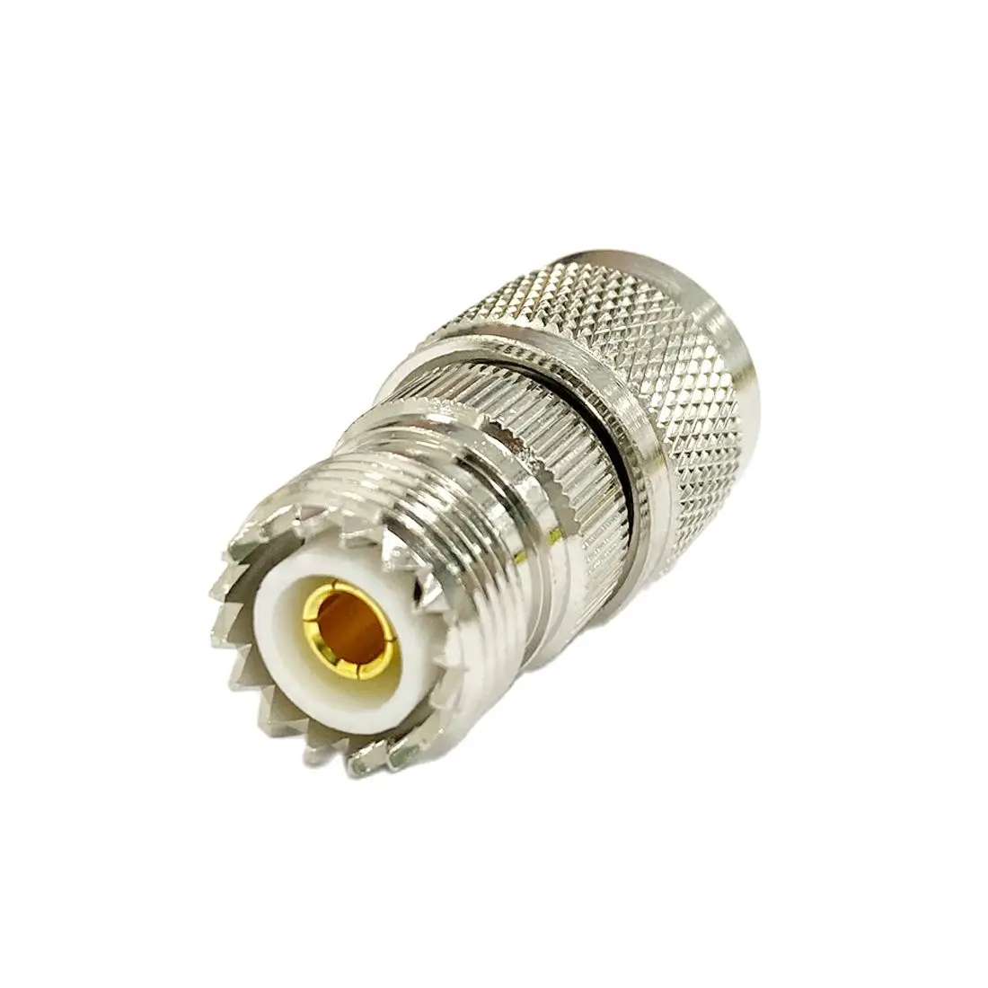 

1pc New UHF Male Plug to Female Jack RF Coax Adapter Convertor Connector Straight Nickelplated Wholesale