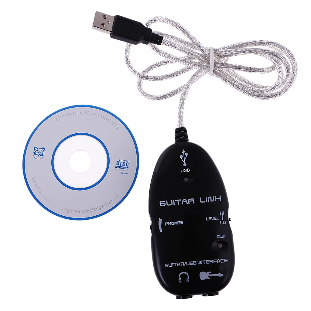 USB кабель для подключения к гитаре ПК ноутбука записывающий аудио адаптер
